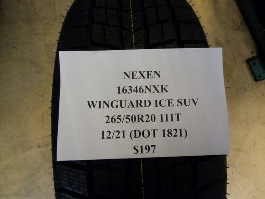 1 NEW NEXEN WINGUARD ICE SUV 265 50 20 111T TIRE 16346NXK
