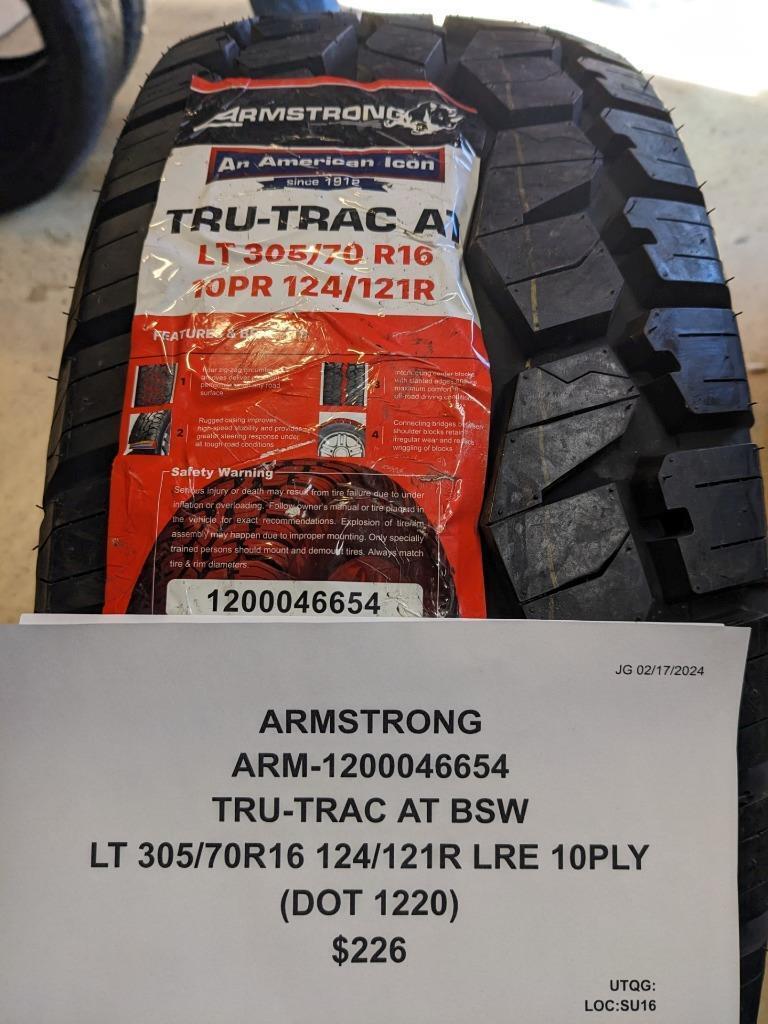 ARMSTRONG TRU-TRAC AT BSW LT 305 70 16 124/121R LRE 10PLY TIRE 1200046654 CQ1