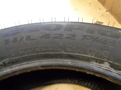 2 NEW TIRES BRIDGESTONE ECOPIA HL 422+ 215 55 18 94H SL 004256