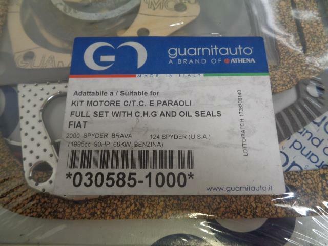 1 NEW GUARNITAUTO 030585-1000 FULL GASKET SET W/ CHG & OIL SEALS FOR FIAT R11