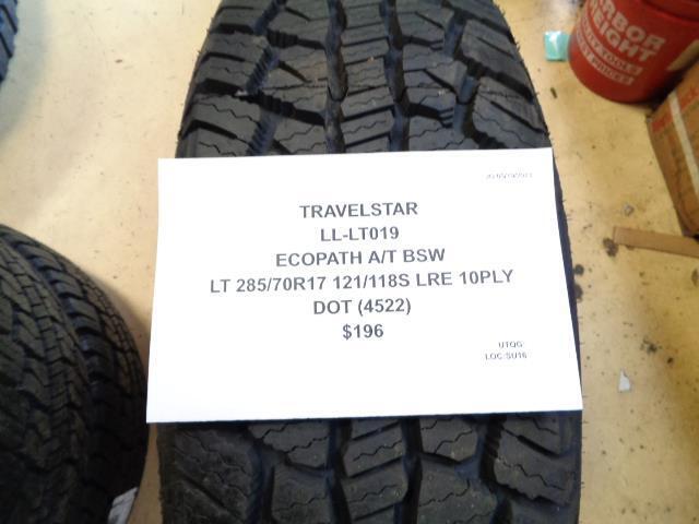 2 TRAVELSTAR ECOPATH A/T BSW LT 285 70 17 121/118S LRE 10PLY TIRES LL-LT019 BQ4