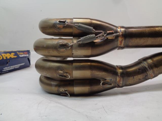 USED M4 DUAL EXHUAST PIPE W/ MANIFOLD FOR MOTORCYCLE SPORTBIKE INCOMPLETE R16