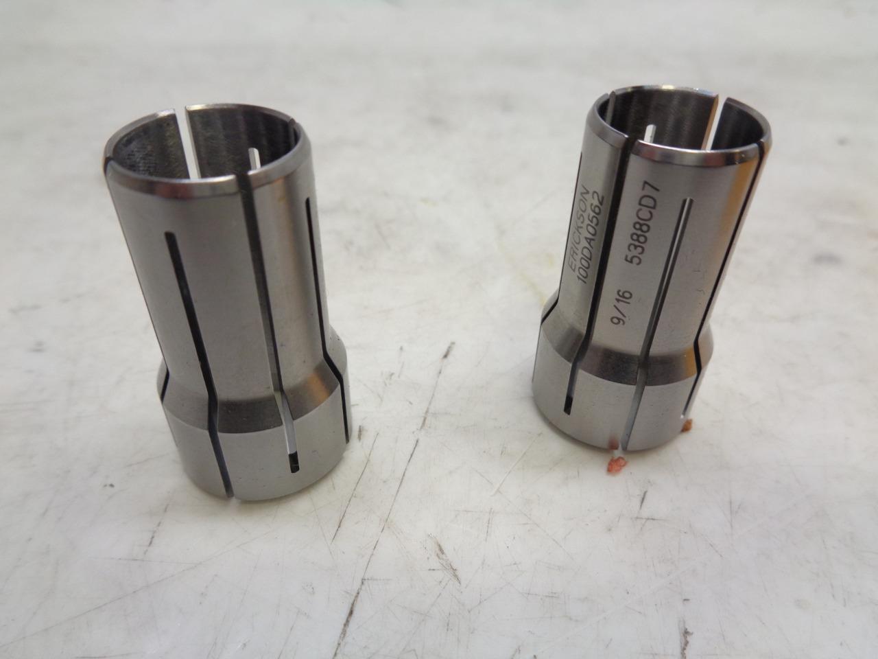 ONE PAIR NEW KENNAMETAL ERICKSON COLLETS 9/16" 100DA0562 5388CD7 R22T2