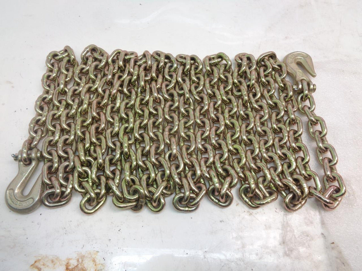 NEW 19 FOOT (225 LINK) STEEL CHAIN W/ 5/16" SX-7 HOOKS R18