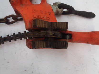 RIDGID MODEL 640 TOP SCREW POST CHAIN VISE 1/8"-5" 40170 USED H1