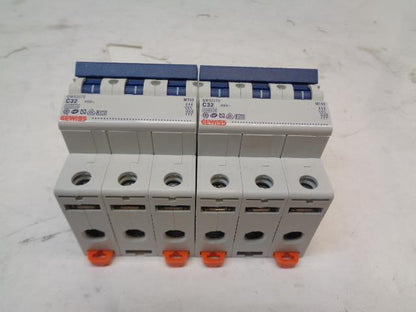PAIR GEWISS GW92070 MINI CIRCUIT BREAKER MT 60 3P CHARACTERISTIC C 32A 3 MOD R4