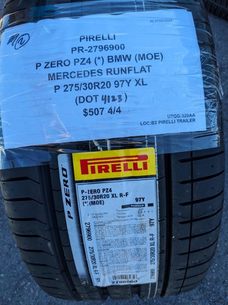 2 PIRELLI P ZERO PZ4 (*) BMW MOE MERCEDES RCS P 275 30 20 97Y XL TIRES 2796900