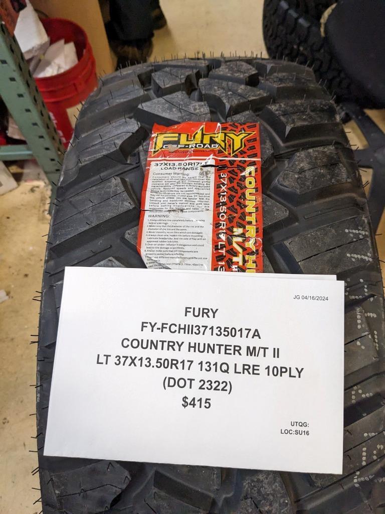 FURY COUNTRY HUNTER M/T II LT 37 13.5 17 131Q LRE 10PLY TIRE FCHII37135017A CQ2