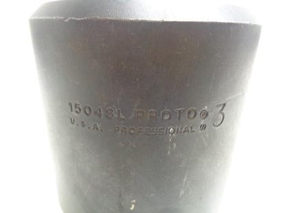 NEW STANLEY PROTO 1-1/2" DRIVE IMPACT SOCKET 3" SIX POINT 15048L R22