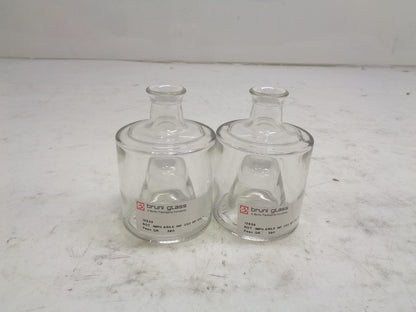 SET OF 2 BRUNI GLASS 250ML CYLINDRICAL DECANTER 12539 BOT. IMPLIABILE INF 250 SR