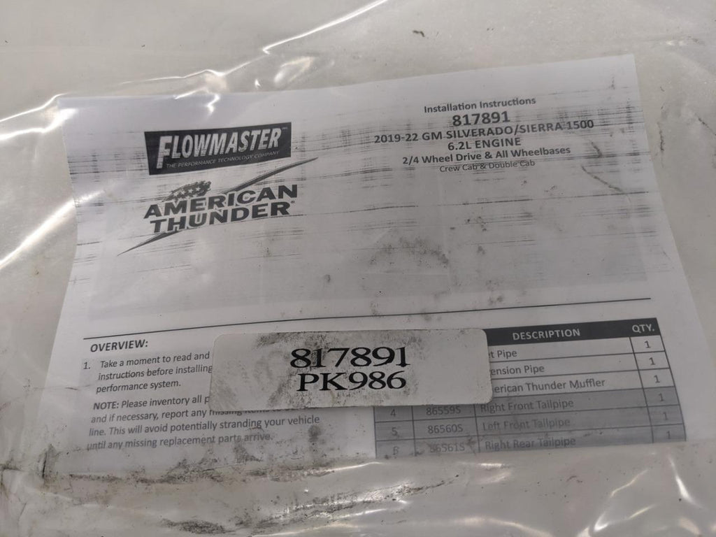 Flowmaster 817891 American Thunder CatBack Exhaust System FOR GMC 16-23 B2