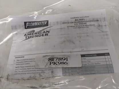 Flowmaster 817891 American Thunder CatBack Exhaust System FOR GMC 16-23 B2