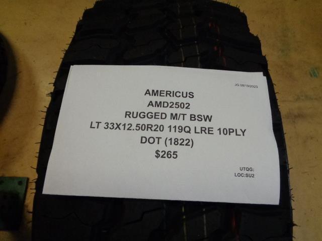 AMERICUS RUGGED M/T BSW LT 33 12.5 20 119Q LRE 10PLY TIRES AMD2502 BQ4