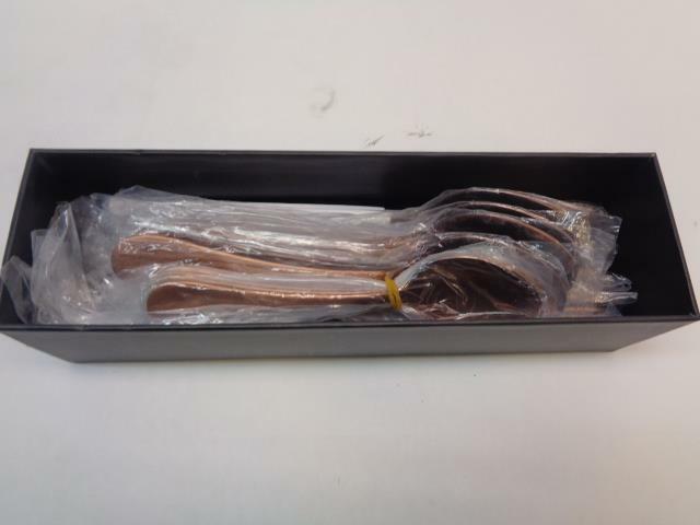 ARTASTE RAIN 18/10 STAINLESS STEEL FLATWARE SILVERWARE COPPER FINISH 20PC SET SR