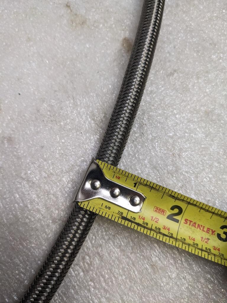 UNBRANDED BRAIDED STAINLESS STEEL 258' HOSE 1/2" OD 3/8" ID PTFE NEW R17