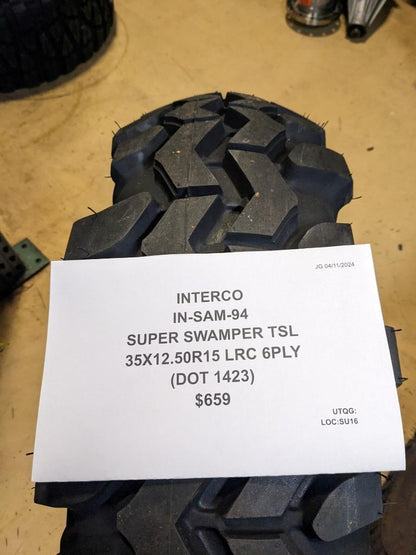 INTERCO SUPER SWAMPER TSL 38 12.50 15 LRC 6PLY TIRE SAM-94 CQ2