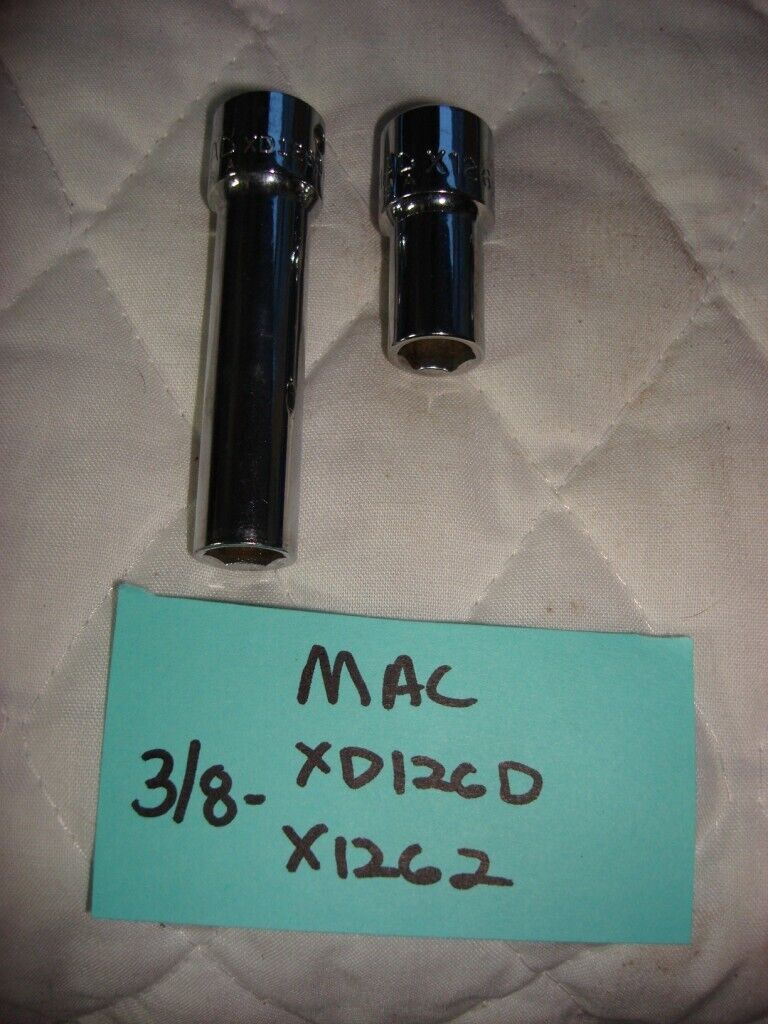 MAC TOOLS XD126D X1262 3/8" DR 6PT 3/8" 6PT EXTRA DEEP SOCKET 2PC R22T9