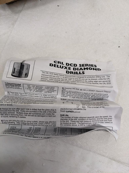 CRL DCD716 378438 7/16" DCD SERIES ELECTRO-FORMED DIAMOND DRILL NEW D0