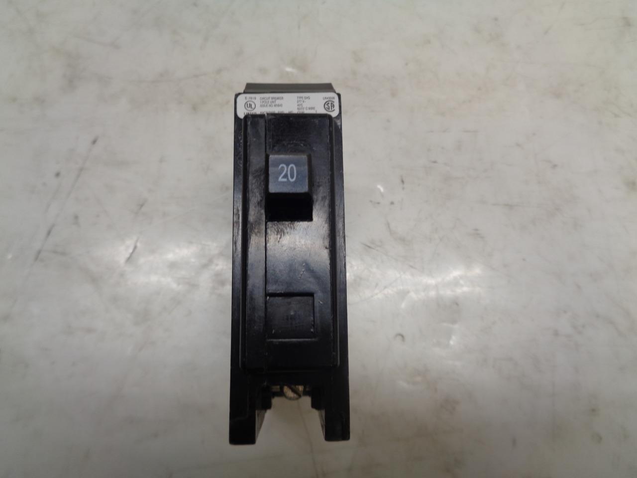 NEW EATON MOLDED CASE BOLT-ON BREAKER 1 POLE GHQ1020, 20 AMPS, 277 VOLTS R4