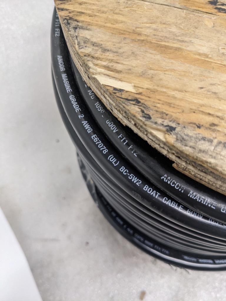 ANCOR 114025 MARINE GRADE TINNED COPPER BATTERY CABLE 2 AWG 240' 600V NEW R11