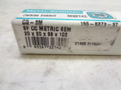NEW METAL REMOVAL 20mmx38mmx102mm CARBIDE END MILL M32742 311538 3 FLUTE R22T6BF
