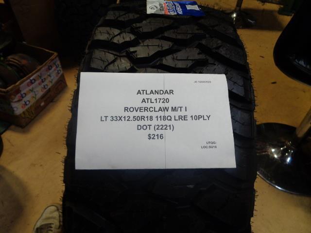 ATLANDAR ROVERCLAW M/T I LT 33 12.50 18 118Q LRE TIRE 10PLY ATL1720 BQ4
