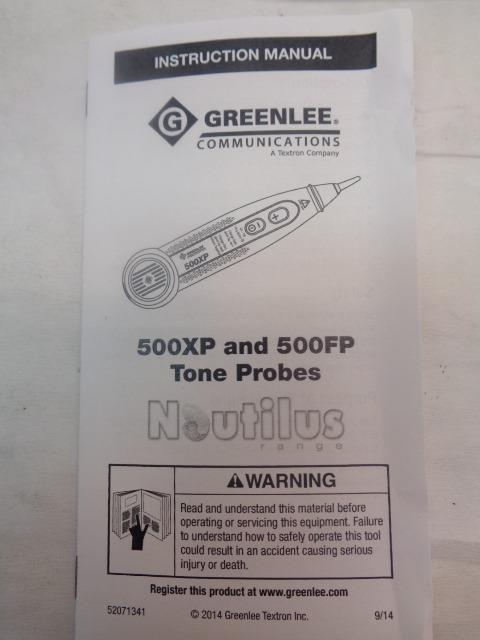 NEW GREENLEE COMMUNICATIONS TONE PROBE 500FP R22T1