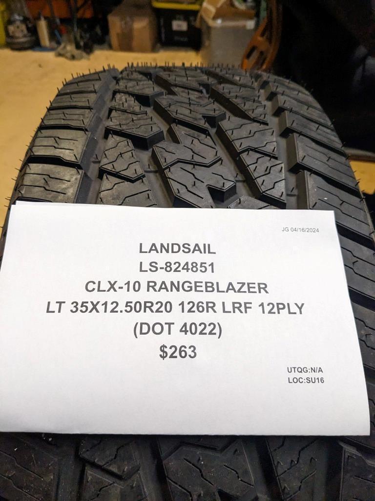 LANDSAIL CLX10 RANGEBLAZER  LT 35 12.50 20 126R LRF 12PLY TIRE 824851 CQ2
