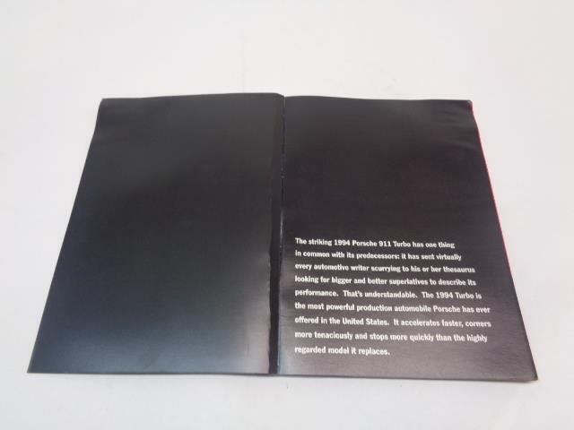 Porsche 911 Turbo 3.6 Brochure 1994 Edition USED GENUINE R25