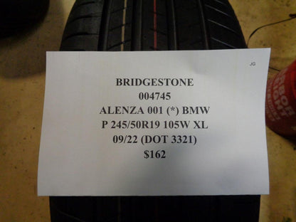 4 BRIDGESTONE ALENZA 001 *BMW 245 50 19 105W XL SUMMER TIRES 004745 CQ2