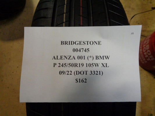 4 BRIDGESTONE ALENZA 001 *BMW 245 50 19 105W XL SUMMER TIRES 004745 CQ2