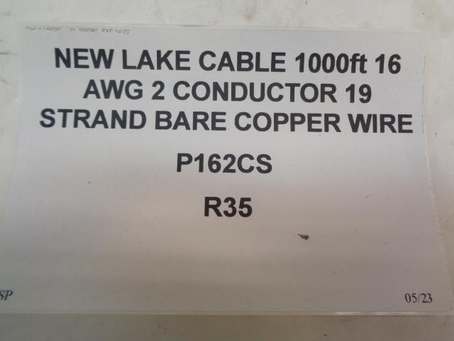 NEW LAKE CABLE 1000ft 16 AWG 2 CONDUCTOR 19 STRAND BARE COPPER WIRE P162CS R35