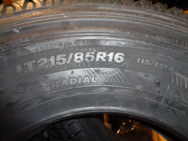 BRIDGESTONE DURAVIS M700 HD LT 215 85 16 115/112R LRE 10PLY TIRE 214606 CQ2