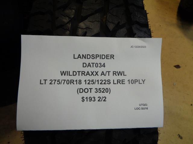 LANDSPIDER WILDTRAXX A/T RWL LT 275 70 18 125/122S LRE 10PLY TIRE DAT034 CQ4