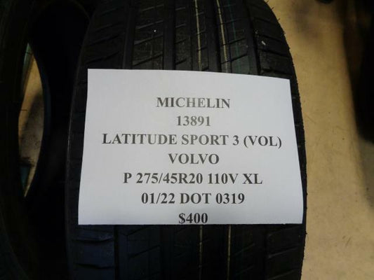 1 NEW MICHELIN Latitude Sport 3 (VOL) VOLVO 275/45R20 110V XL 13891