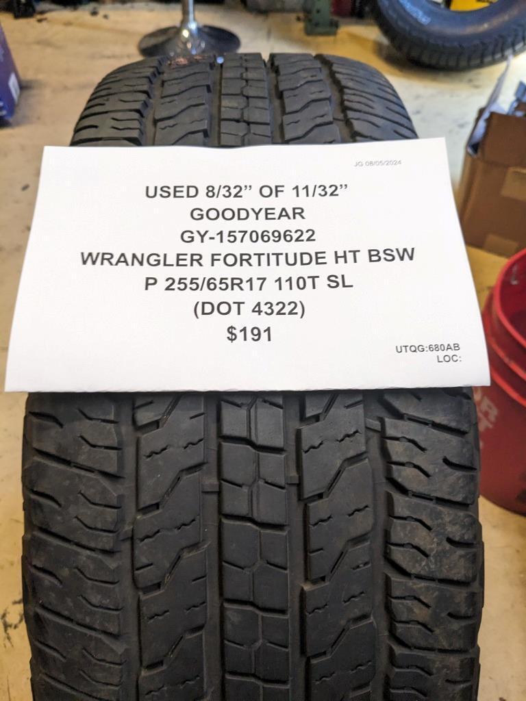 GOODYEAR WRANGLER FORTITUDE H/T BSW P 255 65 17 110T SL TIRE 157069622 CQ3