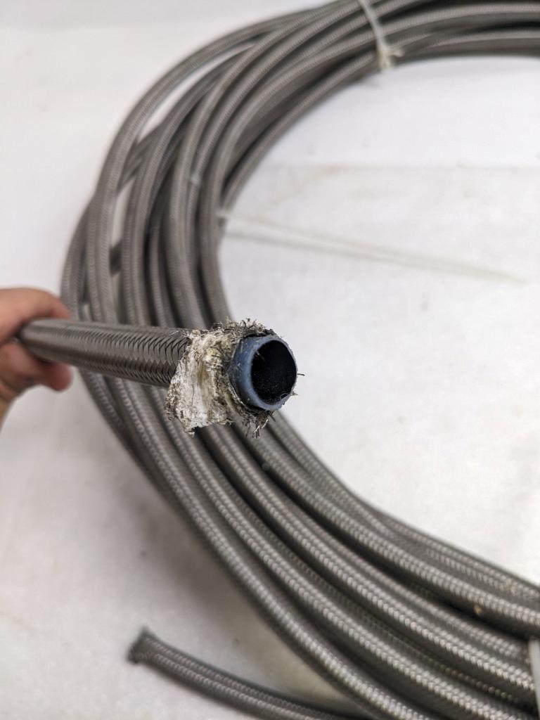 UNBRANDED BRAIDED STEEL 91.33' HOSE 9/16" OD 7/16" ID W/ PTFE LINING NEW R3T3