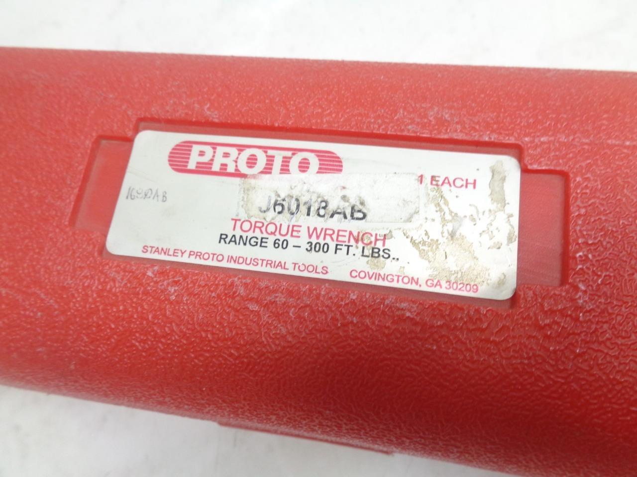 USED PROTO J6018AB 3/4 INCH DRIVE TORQUE WRENCH 32" LENGTH 60-300LB RANGE R18