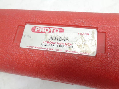 USED PROTO J6018AB 3/4 INCH DRIVE TORQUE WRENCH 32" LENGTH 60-300LB RANGE R18