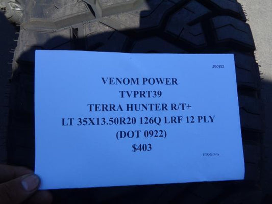 VENOM POWER TERRA HUNTER R/T + LT 35 13.5 20 126Q LRF 12PLY TIRE TVPRT39 SU7