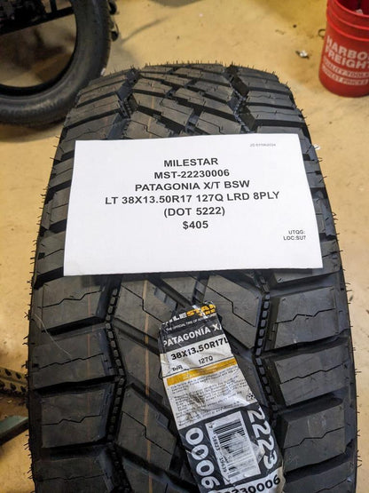 MILESTAR PATAGONIA XT BSW LT 38X13.50R17 127Q LRD 8PLY ALL TERRAIN TIRE 22230006