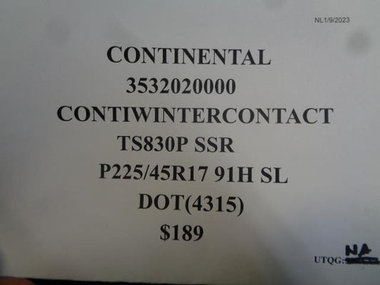 CONTINENTAL CONTIWINTERCONTACT TS830P SSR P 225 45 17 91H SL TIRE 3532020000 BQ1
