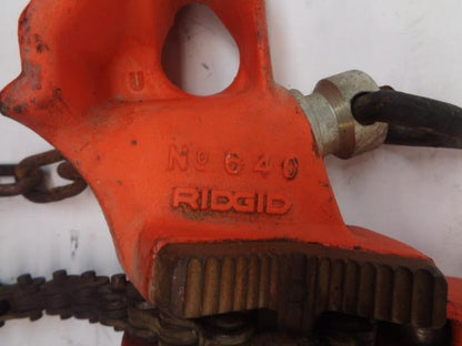 RIDGID MODEL 640 TOP SCREW POST CHAIN VISE 1/8"-5" 40170 USED H1