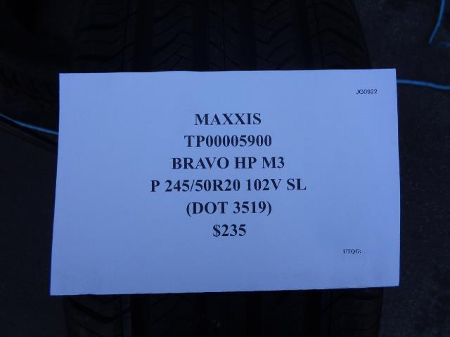 MAXXIS BRAVO HP M3 P 245 50 20 102V SL TIRE TP00005900 SU16