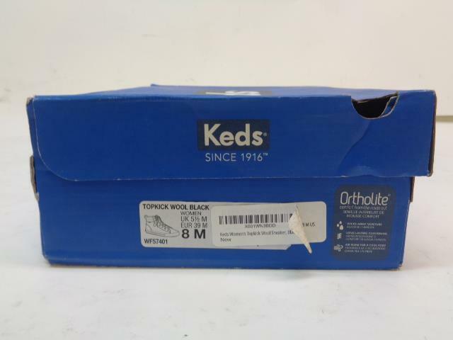 NEW KEDS WOMENS TOPKICK WOOL BLACK SNEAKER SHOES SIZE 8M WF57401 SR