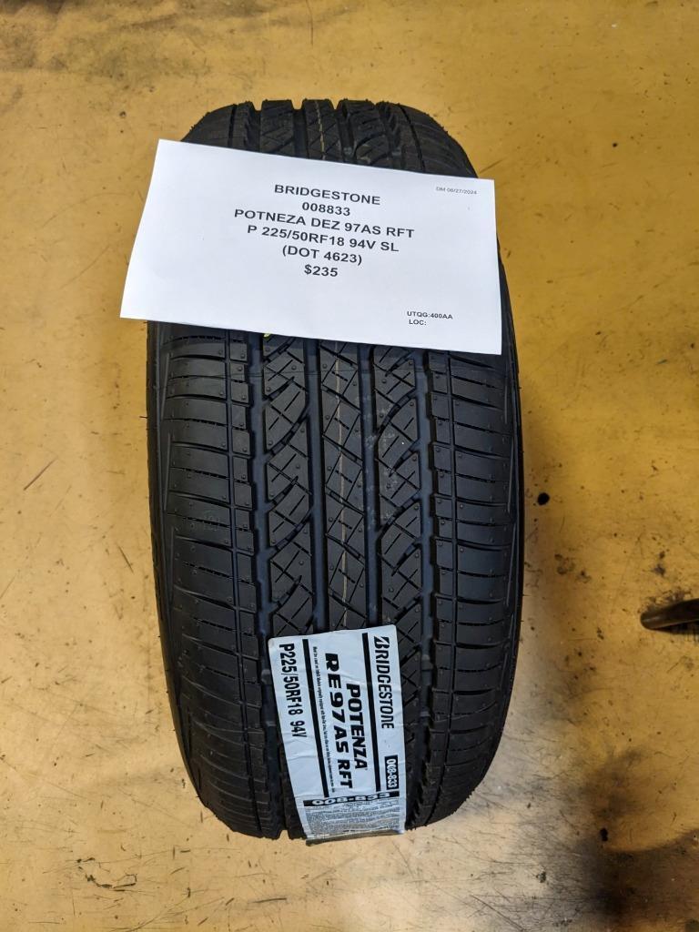 BRIDGESTONE POTENZA DEZ 97ASRFT P 225 50 18 94V SL TIRE 008833 CQ3