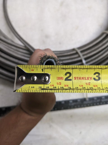 UNBRANDED BRAIDED STAINLESS STEEL 258' HOSE 1/2" OD 3/8" ID PTFE NEW R17