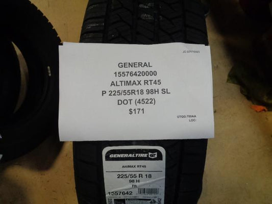 1 GENERAL ALTIMAX RT45 P 225 55 18 98H SL TIRE 15576420000 BQ1