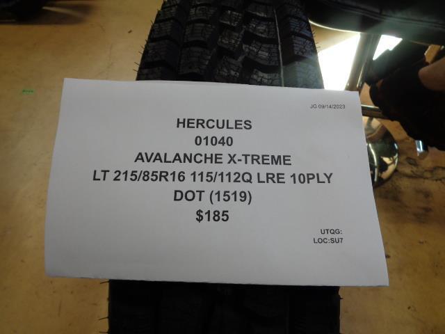HERCULES AVALANCHE X-TREME LT 215 85 16 115 112Q LRE 10PLY TIRE 01040 BQ4