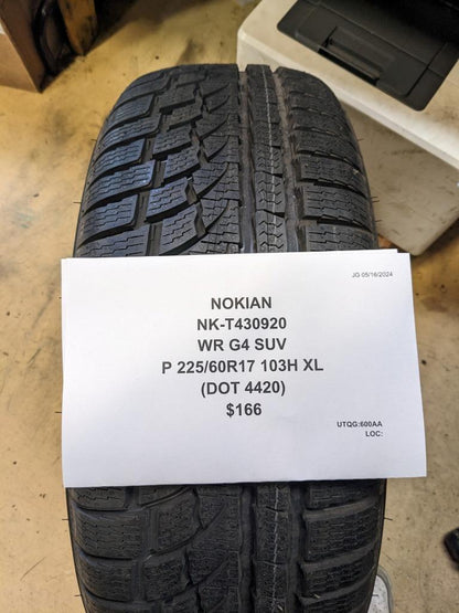 NOKIAN WR G4 SUV P 225 60 17 103H XL TIRE T430920 CQ2